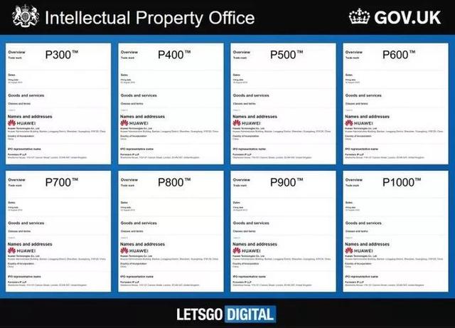 華為再次注冊新商標：這次注冊到了P1000