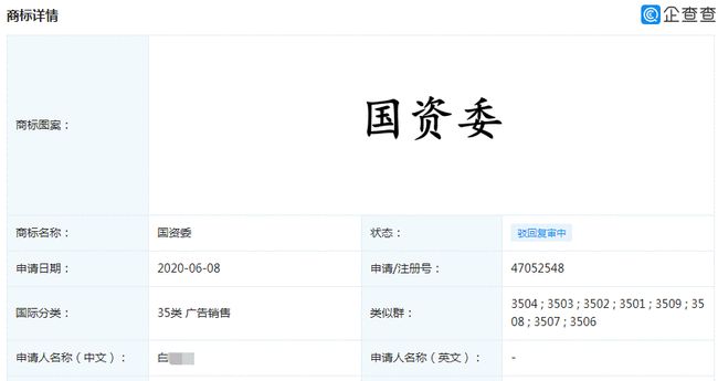 竟有人欲注冊“國資委”商標？怕是對《商標法》誤解太深