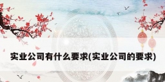 實業(yè)公司有什么要求(實業(yè)公司的要求)