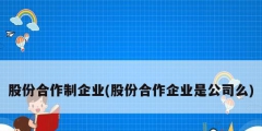 股份合作制企業(yè)(股份合作企業(yè)是公司么)