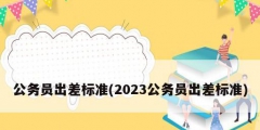 公務(wù)員出差標(biāo)準(zhǔn)(2023公務(wù)員出差標(biāo)準(zhǔn))