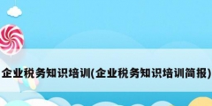 企業(yè)稅務(wù)知識(shí)培訓(xùn)(企業(yè)稅務(wù)知識(shí)培訓(xùn)簡(jiǎn)報(bào))