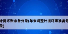 計(jì)提壞賬準(zhǔn)備分錄(年末調(diào)整計(jì)提壞賬準(zhǔn)備分錄)