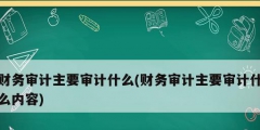 財(cái)務(wù)審計(jì)主要審計(jì)什么(財(cái)務(wù)審計(jì)主要審計(jì)什么內(nèi)容)