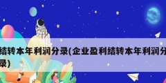 結轉本年利潤分錄(企業(yè)盈利結轉本年利潤分錄)