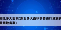 湖北多大面積(湖北多大面積需要進行設(shè)施農(nóng)業(yè)用地備案)