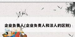 企業(yè)負(fù)責(zé)人(企業(yè)負(fù)責(zé)人和法人的區(qū)別)